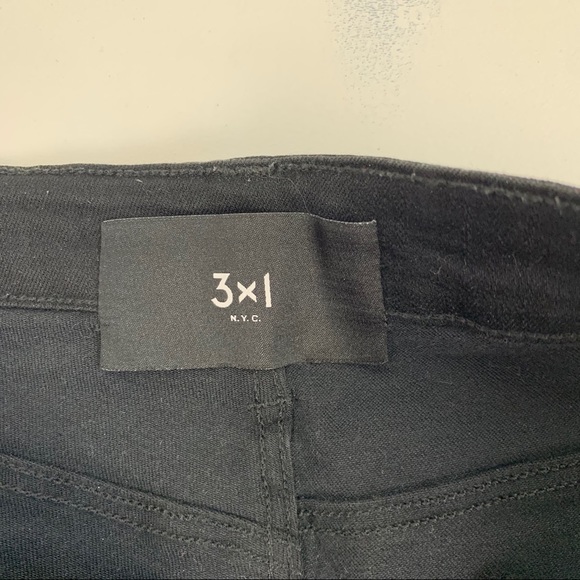 3x1 N.Y.C Black Raw Frayed Hem High Rise Jeans - Picture 5 of 9
